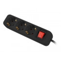 LANBERG Power strip 3x Shuko 1.5m Circuit breaker black