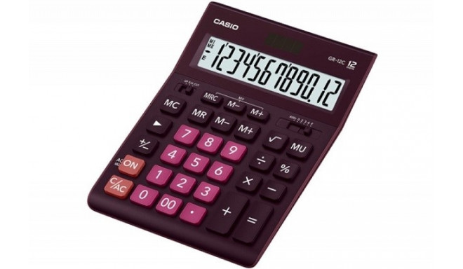 CASIO CALCULATOR GR-12C-WR OFFICE PURPLE, 12-DIGIT DISPLAY