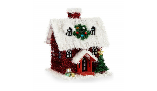 Dekoratiivkuju Jõulud Kard Maja 19 x 24,5 x 19 cm Punane Valge Roheline Plastmass polüpropüleen