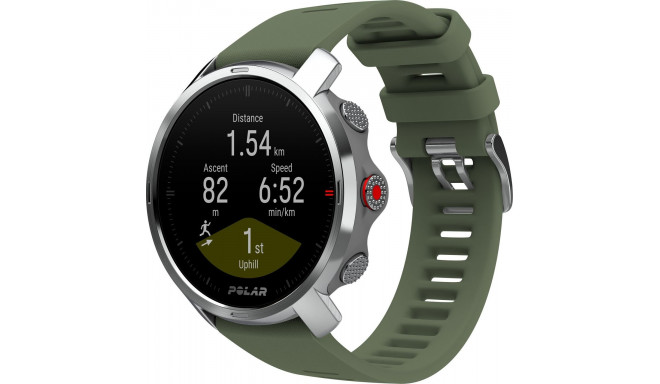 Polar Grit X Silver M/L Wristband Green