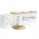 Suhkrutoos DKD Home Decor Valge Meremees Bambus Dolomite (175 ml) (7,5 x 7,5 x 7,5 cm) (4 Ühikut)
