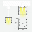 Surface-mounted / built-in anodized aluminum 