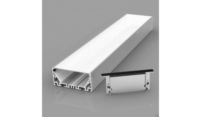 Surface-mounted / built-in anodized aluminum profile with frosted glass for 1-5 rows of LED strips f