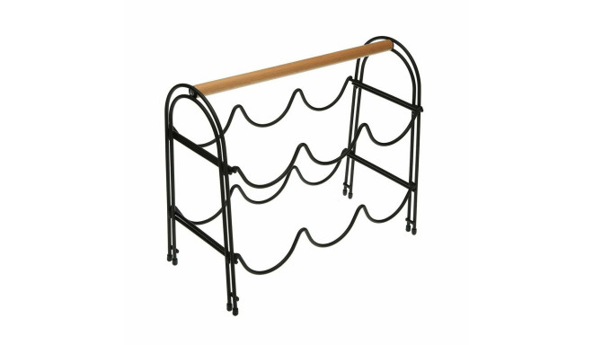 Bottle rack Versa Metal Wood Steel (14 x 27,5 x 32,7 cm)