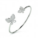 Bracelet Folli Follie Butterflies Sterling silver (Ø 55 mm) (Black)