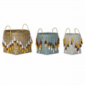 Basket set DKD Home Decor Bamboo Bali Fringe (3 pcs)