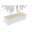 Dekoratiivkuju DKD Home Decor Metall Valge Troopiline Puit MDF Taime leht (36 x 7 x 46 cm)
