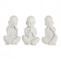 Decorative Figure DKD Home Decor Aged finish White Monk Oriental Magnesium (24 x 22 x 39 cm) (3 Unit