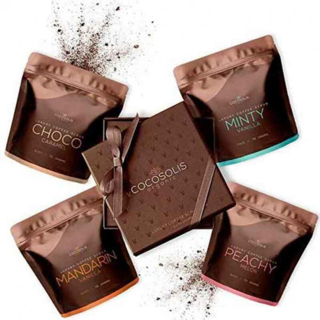 Näokoorija Cocosolis Luxury Coffee Scrub Box 4 Tükid, osad
