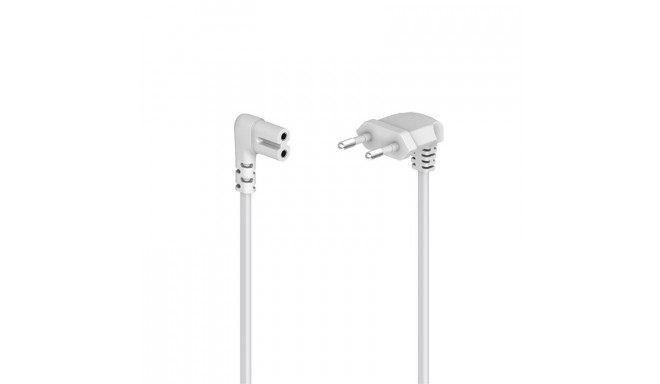 Voolukaabel Hama 2-pin 90° 1,5m valge