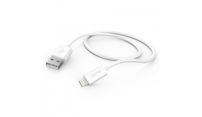 Kaabel Hama USB A - Lightning, 1m, valge