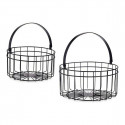 Basket Circular Black Metal (2 pcs)