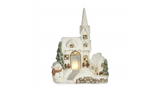 Decorative Figure Christmas LED Light House 18 x 54 x 42 cm White Polyresin