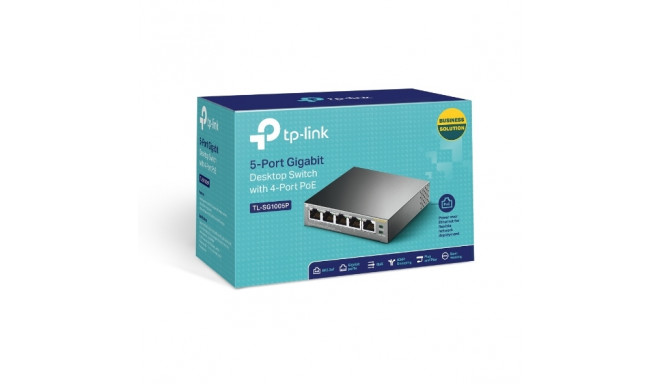 5P TP-Link SG1005P metal with 4 PoE ports