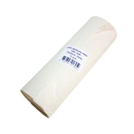 Prügikotid, 100 l, 10 vnt, LDPE, 30 mic, 75X95 cm, valge