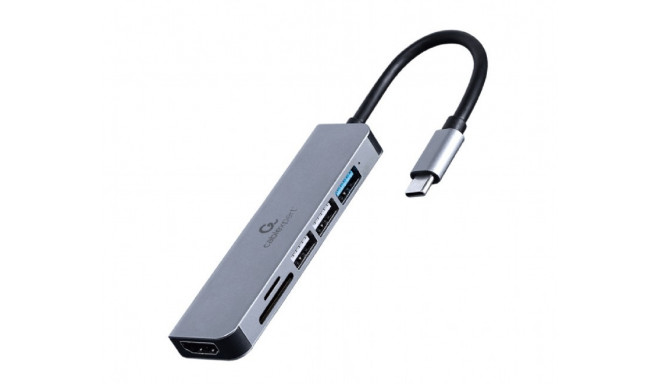 Gembird USB-C hub A-CM-COMBO6-02 6in1