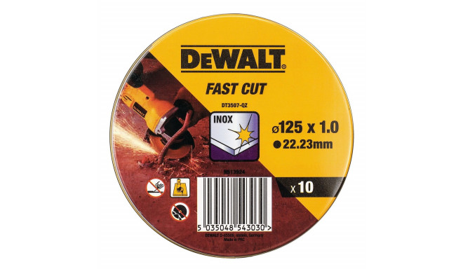 Cutting disc Dewalt Fast Cut dt3507-qz 10Units 115 x 1 x 22,23 mm