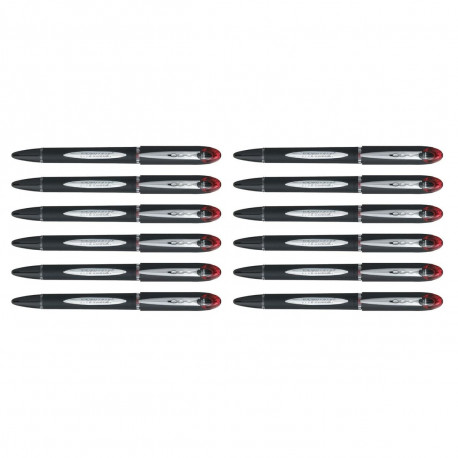 Liquid ink ballpoint pen Uni-Ball Rollerball Jestsream SX-210 Red 12 Units