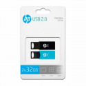 USB Zibatmiņa HP 212 USB 2.0 Zils/Melns (2 uds) (32 GB)