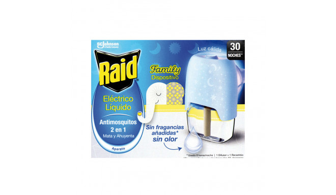 RAID FAMILY ANTIMOSQUITOS aparato + recambio 30 noches