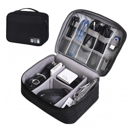 Bag for electronics and cables, black TR12B