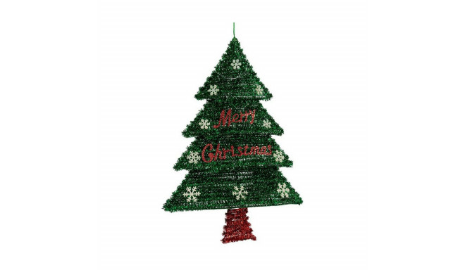 Декор Новогодняя ёлка 44 x 58,8 x 7 cm Красный Серебристый Зеленый Пластик полипропилен