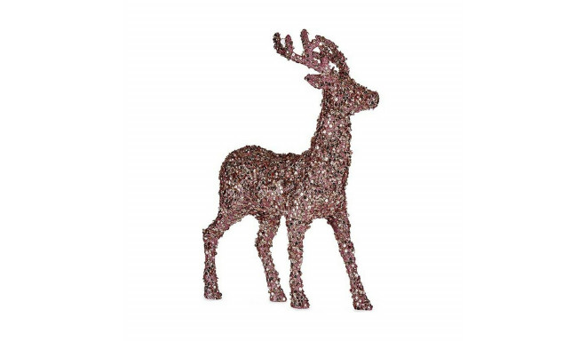 Декор Средний Северный олень 15 x 45 x 30 cm Розовый Позолоченный Пластик