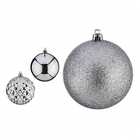 Christmas Baubles Krist+ HM20220-003 HM20220-003 Silver PVC Ø 8 cm 3 Units