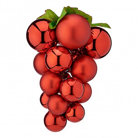 Eglītes rotājums Vīnogas Mazs Sarkans Plastmasa 15 x 15 x 20 cm