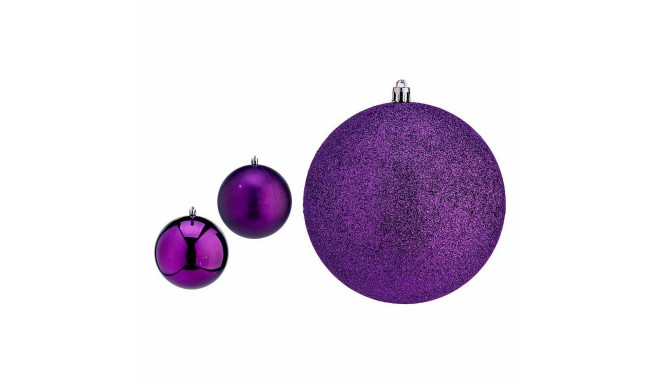 Christmas Baubles Ø 12 cm 6 Units Purple PVC