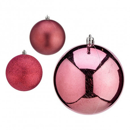 Christmas Baubles Krist+ 00799 00799 Pink Plastic Ø 10 cm 6 Units