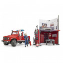 BRUDER fire station with Land Rover Defender 