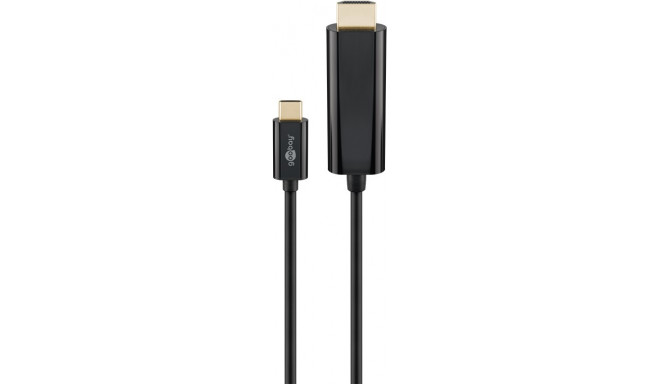 USB-C - HDMI kaabel 1.8m, 4K@60Hz, must, sobib Macidele/PC