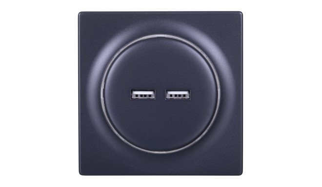 Fibaro FGWU-021-8 socket-outlet 2x USB Black
