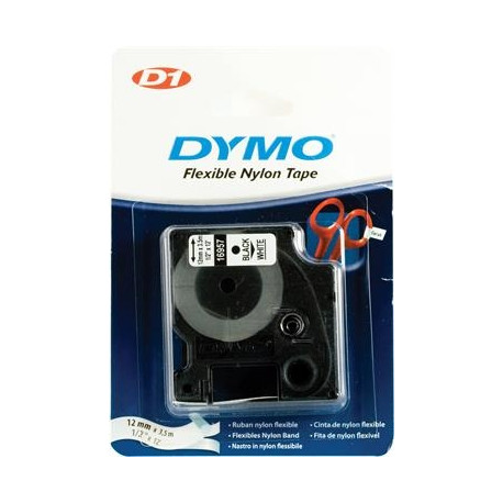 D1, marking tape in nylon, 12 mm, black text on white tape, 3.5 m roll DYMO / 16957 / S0718040