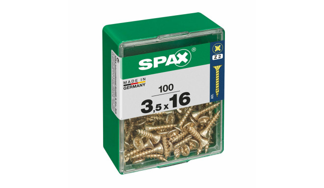 Box of screws SPAX Flat head 3,5 x 16 mm (100 Units)