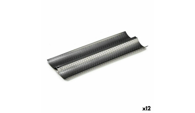 Bagettivorm Kinvara CK62863-21 Tumehall Metall Süsinikteras 16 x 2,5 x 38 cm Leib (12 Ühikut)