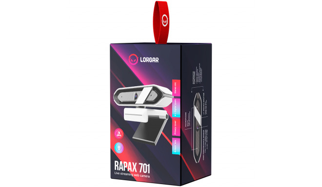 LORGAR Rapax 701, Streaming Camera,2K 1080P/60fps, 1/3'',4Mega CMOS Image Sensor, Auto Focus, Built-
