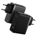Baseus wall charger GaN5 Pro PD 100W 1x USB-C 1x USB black + USB-C - USB-C