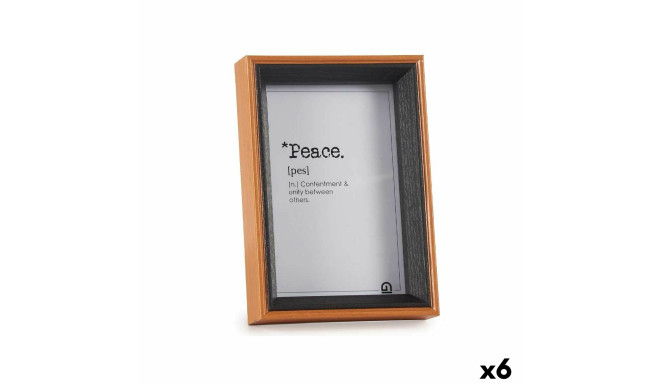 Photo frame Crystal Black Brown MDF Wood (12 x 17 x 3 cm) (6 Units)