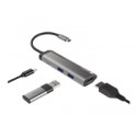 NATEC Multiport Fowler Slim USB-C -> Jaotur USB 3.0 x2 HDMI 4K USB-C PD