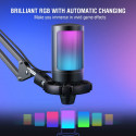 Fifine AmpliGame A6T RGB mikrofon mängimiseks | taskuhäälingusaated | ojad | statiiv | must