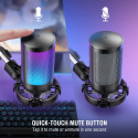 Fifine AmpliGame A6T RGB mikrofon mängimiseks | taskuhäälingusaated | ojad | statiiv | must