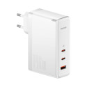 Baseus wall charger GaN5 Pro PD 140W 2x USB-C 1x USB white + USB-C - USB-C 240W cable