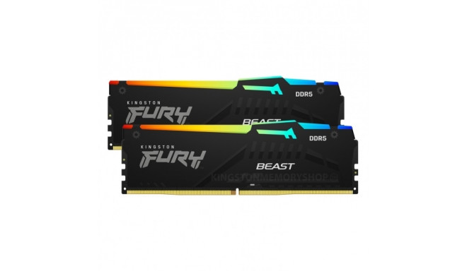 Kingston Fury Beast RGB memory, DDR5, 32 GB, 5600MHz, CL36 (KF556C36BBEAK2-32)