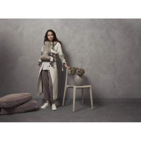 BabyBjörn One Air kandekott, hall-beež 3D võrk