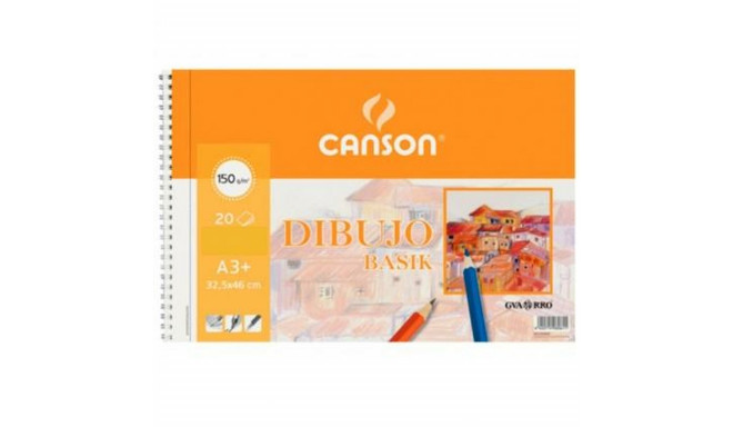 Drawing pad Canson Basik Sile Mikroperforeeritud 150 g 20 Lehed 10 Ühikut Spiraal (32,5 x 46 cm)