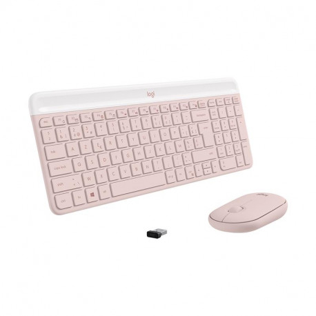 Desktop Logitech Slim Combo MK470 US (W), roosa