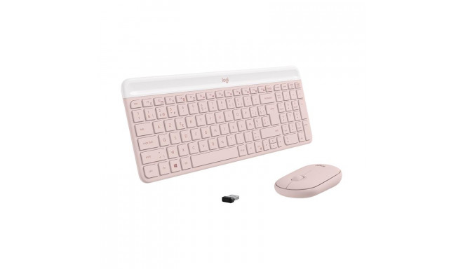 Desktop Logitech Slim Combo MK470 US (W), roosa