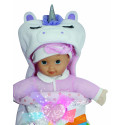 BAMBOLINA baby doll with sleeping bag with light and melody, FB375
